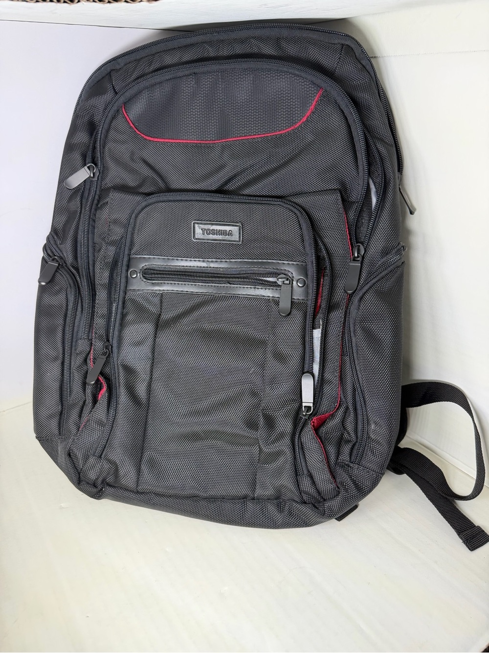 Toshiba Envoy Black Backpack with Red Trim - Men's Laptop Backpack